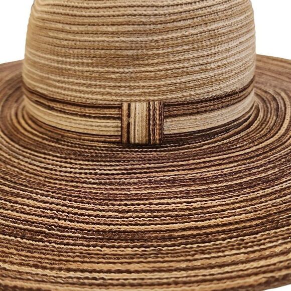 Cruise Club Womens Brown Polyester Pull On Sun Protection Wide-Brimmed Straw Hat - Picture 6 of 12